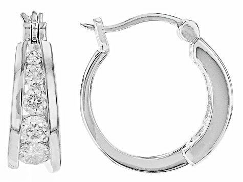 Moissanite Platineve hoop earring 1.16ctw DEW.