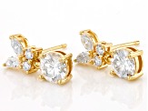 Moissanite 14k Yellow Gold Over Sterling Silver Earrings 1.60ctw DEW.