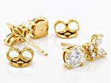 Moissanite 14k Yellow Gold Over Sterling Silver Earrings 1.60ctw DEW.