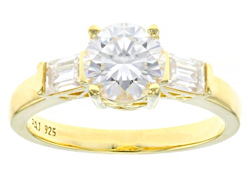 Picture of Moissanite 14k Yellow Gold Over Silver Engagement Ring 1.64ctw DEW.