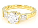Moissanite 14k Yellow Gold Over Silver Engagement Ring 1.64ctw DEW.