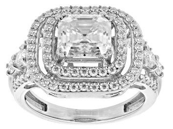 Picture of Moissanite Platineve Halo Ring 4.08ctw DEW.