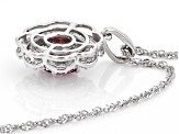 Pink and Colorless Moissanite Platineve Halo Pendant  1.22ctw DEW.