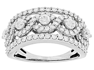 Moissanite Platineve Crossover Ring 1.70ctw DEW.