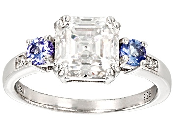 Picture of Moissanite And Tanzanite Platineve Ring 3.00ctw DEW.