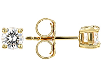 Picture of Moissanite 14k Yellow Gold Over Sterling Silver Studs .66ctw DEW.
