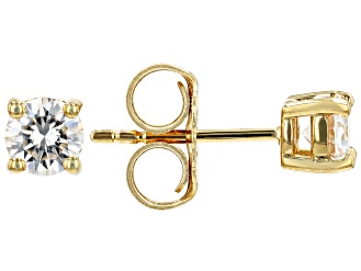 Moissanite 14k Yellow Gold Over Sterling Silver Studs .66ctw DEW.