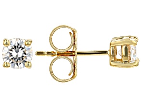 Moissanite 14k Yellow Gold Over Sterling Silver Studs .66ctw DEW.