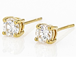 Moissanite 14k Yellow Gold Over Sterling Silver Studs .66ctw DEW.