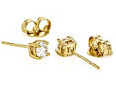 Moissanite 14k Yellow Gold Over Sterling Silver Studs .66ctw DEW.
