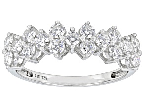 Moissanite Platineve Cluster Ring 1.02ctw DEW