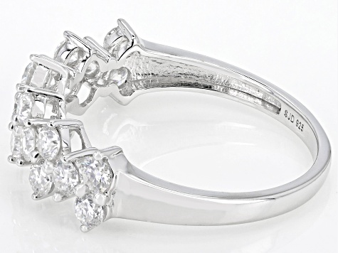Moissanite Platineve Cluster Ring 1.02ctw DEW