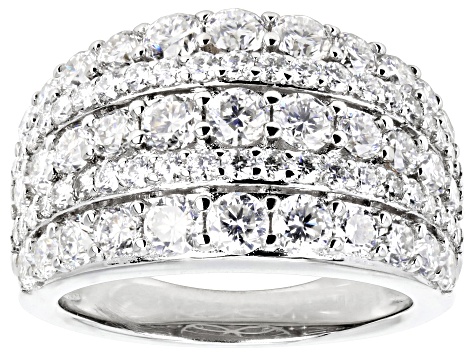 Moissanite Platineve Multi Row Ring 2.92ctw DEW.