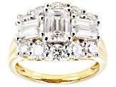 Moissanite 14k Yellow Gold Over Silver Ring 3.53ctw DEW.