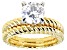 Moissanite 14k Yellow Gold Over Silver Ring And Band 1.90ct DEW.