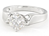 Moissanite Platineve Solitaire Ring 1.50ct DEW.