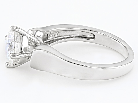 Moissanite Platineve Solitaire Ring 1.50ct DEW.