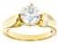 Moissanite 14k Yellow Gold Over Silver Solitaire Ring 1.50ct DEW.