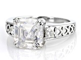 Moissanite Platineve Ring 4.10ctw DEW.