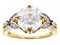 Moissanite 14k Yellow Gold Over Silver Ring 4.10ctw DEW.