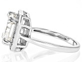 Moissanite Platineve halo Ring 4.16ctw DEW.