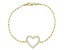 Moissanite 14k Yellow Gold Over Silver Heart And Paperclip Bracelet .78ctw DEW