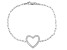 Moissanite Platineve Heart And Paperclip Bracelet .78ctw DEW