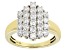 Moissanite 14k Yellow Gold Over Silver Cluster Ring 1.44ctw DEW