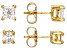 Moissanite 14k Yellow Gold Over Silver Set Of Two Pair Stud Earrings 2.40ctw DEW