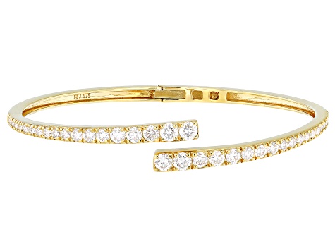 Moissanite 14k Yellow Gold Over Silver Bypass Bracelet 3.44ctw DEW