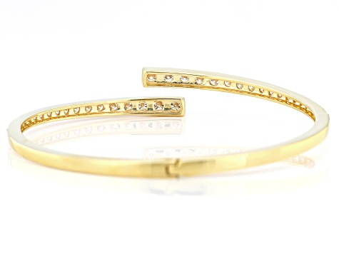 Moissanite 14k Yellow Gold Over Silver Bypass Bracelet 3.44ctw DEW