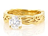 Moissanite 14k Yellow Gold Over Silver Ring 1.20ct DEW.
