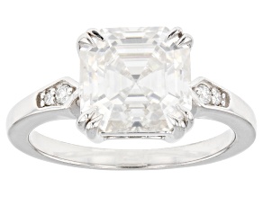 Moissanite Platineve Ring 3.98ctw DEW.