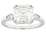 Moissanite Platineve Ring 3.98ctw DEW.