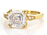 Moissanite 14k Yellow Gold Over Silver Ring 3.98ctw DEW.