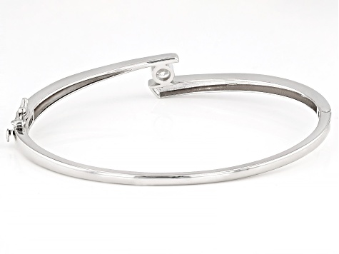 Moissanite Platineve Oval Bangle Bracelet .60ct DEW.