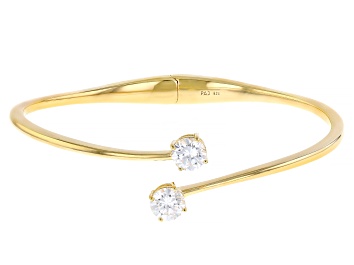 Picture of Moissanite 14k Yellow Gold Over Silver Bangle Bracelet 2.40ctw DEW