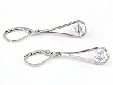 Moissanite Platineve Dangle Earrings 1.60ctw DEW.