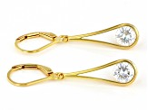 Moissanite 14k Yellow Gold Over Silver Dangle Earrings 1.60ctw DEW.