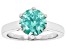 Green Moissanite Platineve Solitaire Ring 2.70ct DEW