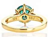 Green Moissanite 14k Yellow Gold Over Silver Solitaire Ring 2.70ct DEW