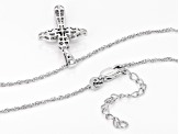 Moissanite Platineve Angel Wings And Cross Pendant .42ctw DEW.