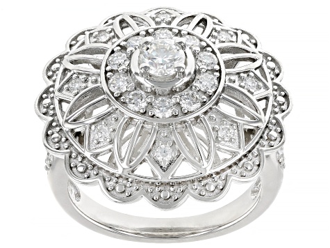 Moissanite Platineve Cocktail Ring .87ctw DEW. - MFJ139 | JTV.com