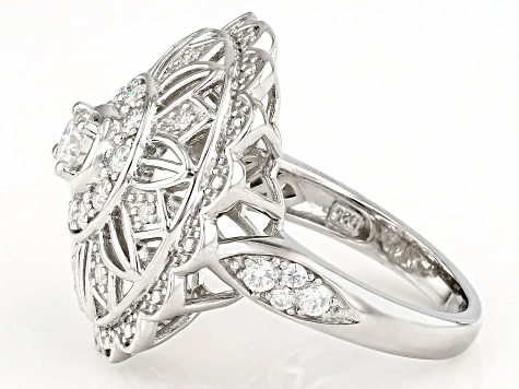 Moissanite Platineve Cocktail Ring .87ctw DEW. - MFJ139 | JTV