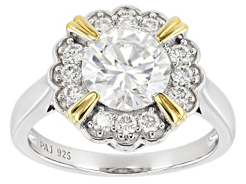 Picture of Moissanite Platineve And 14k Yellow Gold Over Silver Ring 2.26ctw DEW.