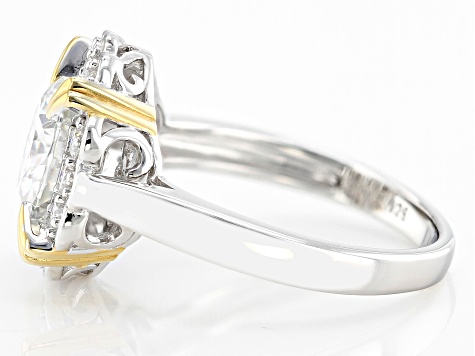 Moissanite Platineve And 14k Yellow Gold Over Silver Ring 2.26ctw DEW.