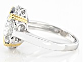 Moissanite Platineve And 14k Yellow Gold Over Silver Ring 2.26ctw DEW.