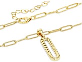 Moissanite 14k Yellow Gold Over Silver Paperclip Pendant .52ctw DEW.