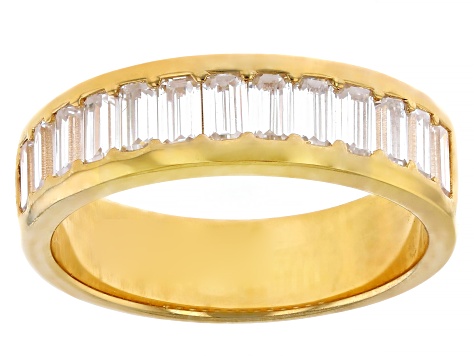 Moissanite 14k Yellow Gold Over Silver Band Ring 1.30ctw DEW.