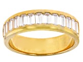 Moissanite 14k Yellow Gold Over Silver Band Ring 1.30ctw DEW.